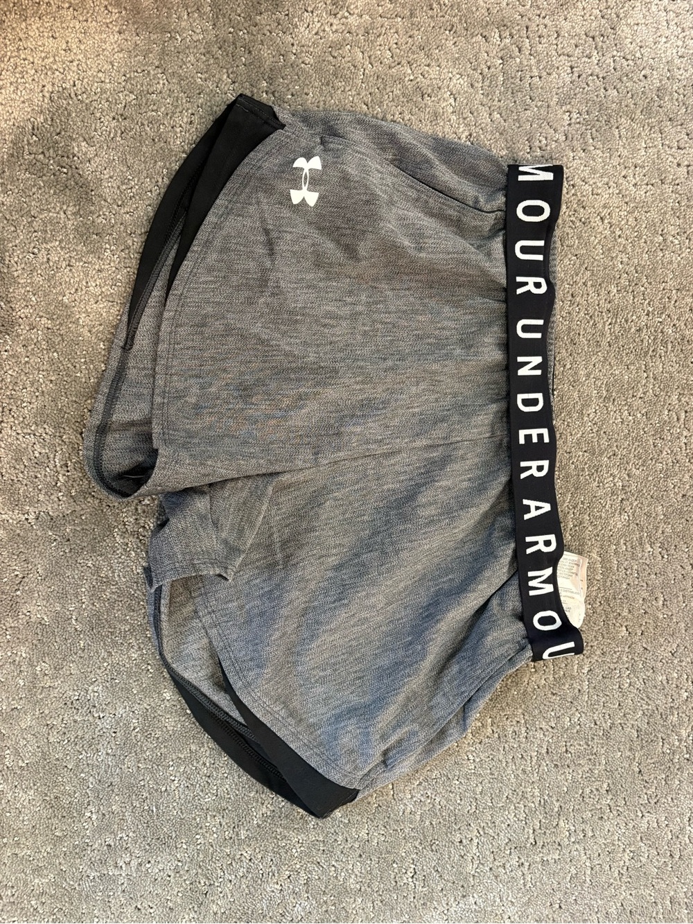 Under Armour Grey Heather Shorts with Black Branded Waistband